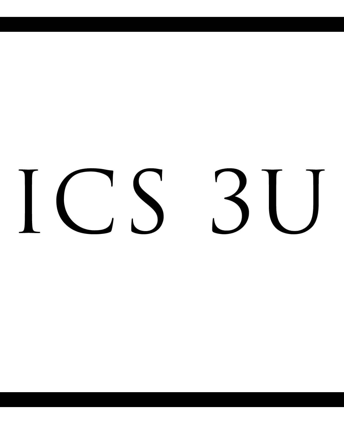 ICS 3U Intro to Computer Science